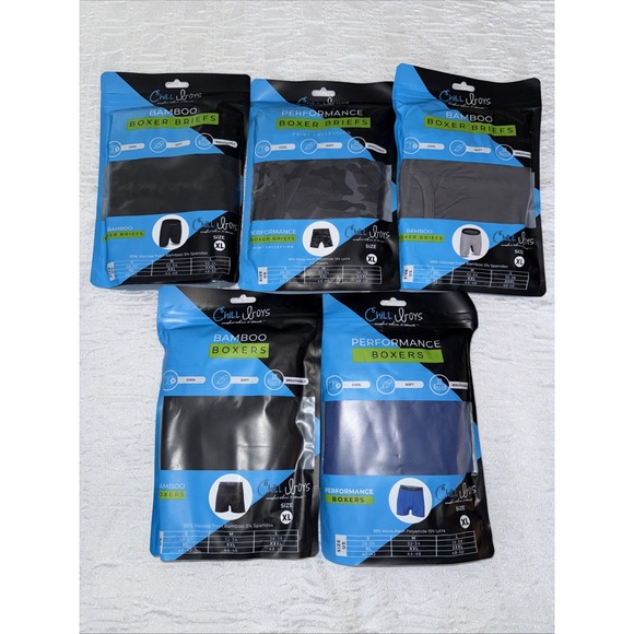 Chill Boys Other - Chill Boys Lot Of 5 Men's XL Boxers And Boxer Briefs Bamboo